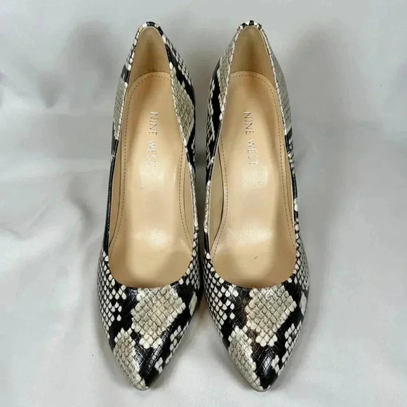 Nine West WNALIS Size 6M Snake Block Heels Business Work Office Party Pumps - Picture 3 of 8